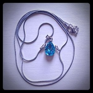 925 silver necklace with blue pendant